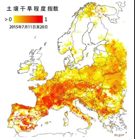 图5欧洲各国土壤干旱程度比如,据德国官方统计,由于高温和干旱,今年